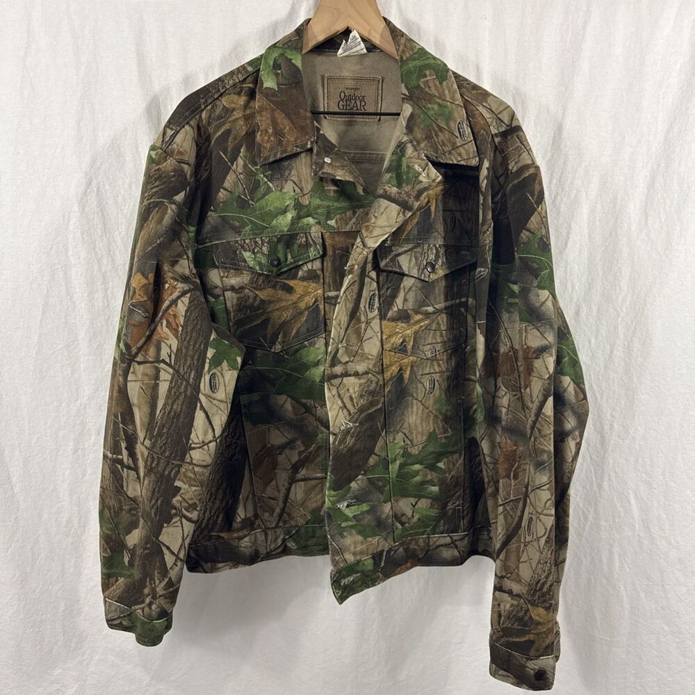 Wrangler Outdoor Gear Vintage Camo Realtree Trucker Jacket Mens Sz XL Hunting